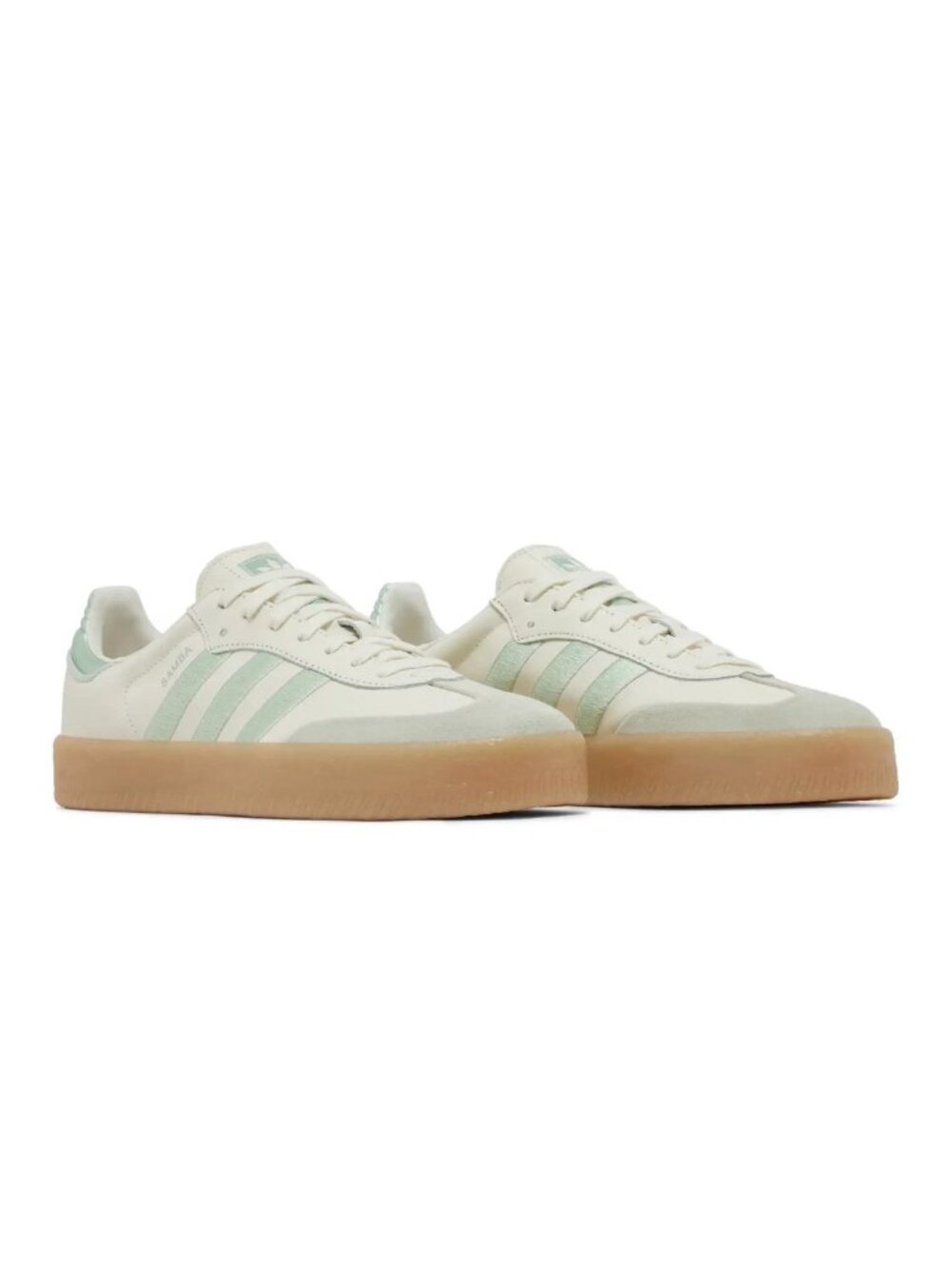 Adidas Women's 9.5 Sambae Off White  Lime Green Gum IG1947 Samba Shoes Sneakers - Picture 6 of 16